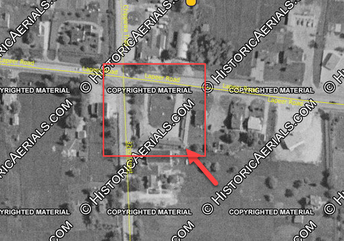 Teetzels Brick Motel (Penno Motel) - 1957 Aerial (newer photo)